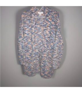 Jessica Simpson Multicolored Open Knit Cardigan Chunky Pockets Boho Grandma Sz M
